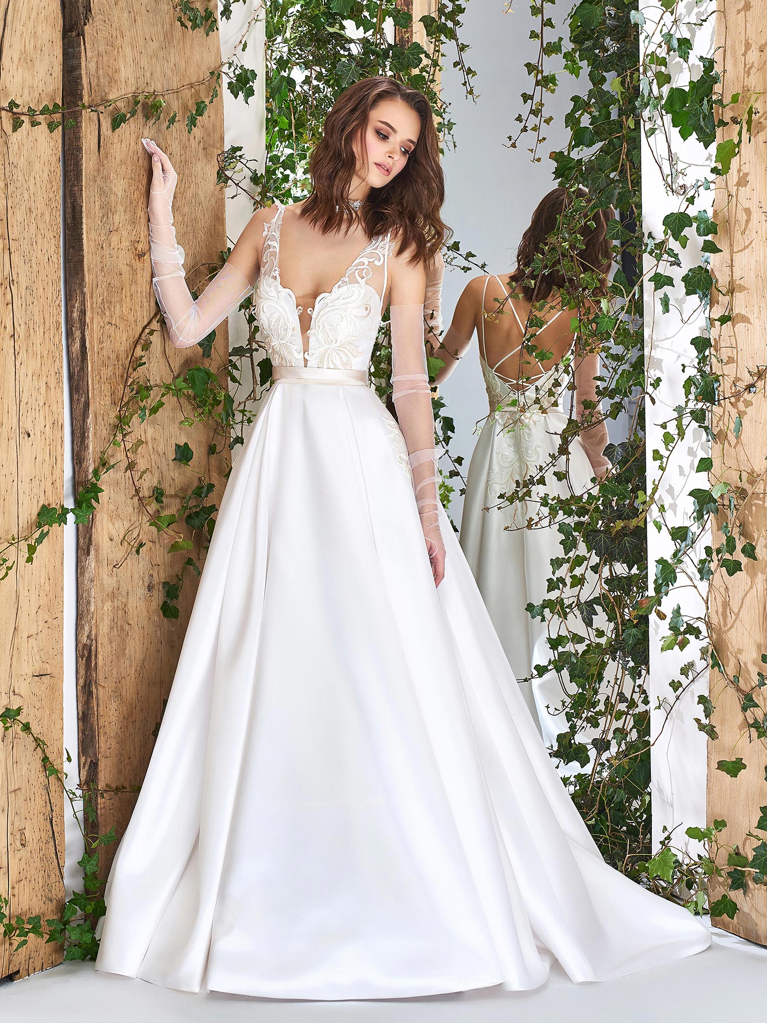 Papilio Satin A-line wedding dress with crisscross ... (1500 x 2000 Pixel)