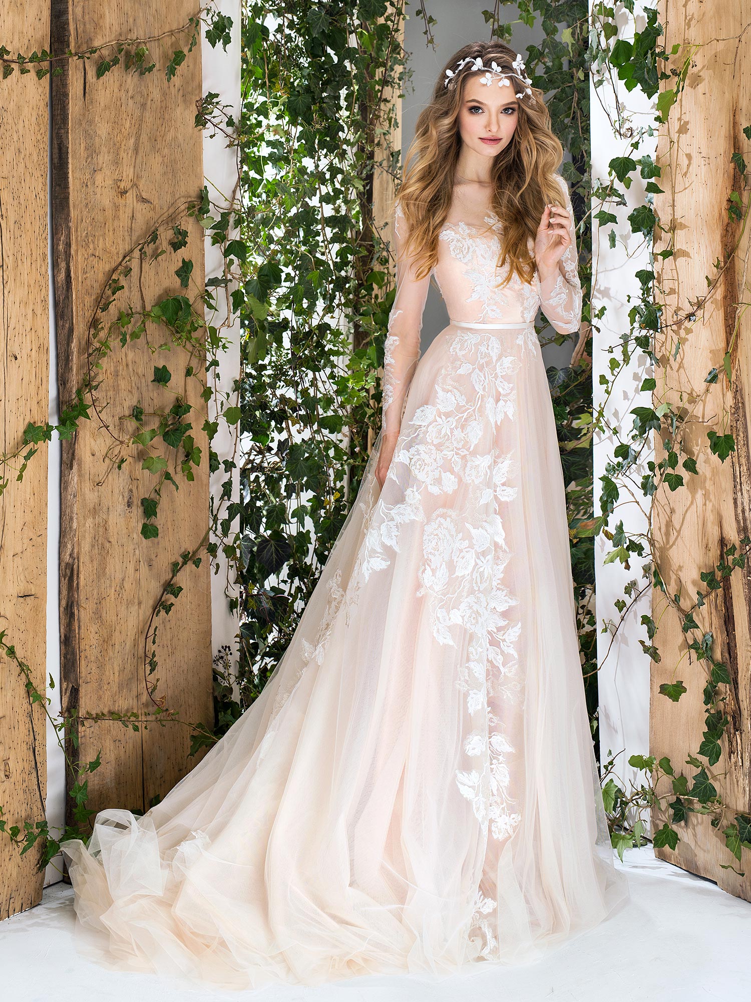Whimsical Floral Lace A-line Wedding Dress - JoJo Shop
