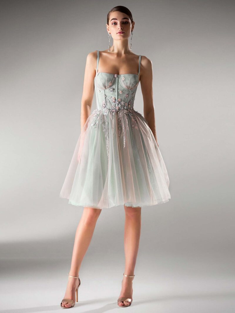 A-line dress with bustier bodice