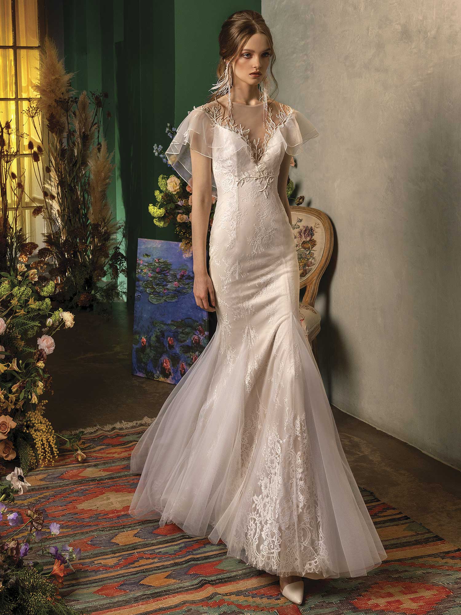 Papilio Mermaid wedding dress with butterfly sleeves (1500 x 2000 Pixel)