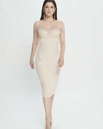 Sheath dress with sweetheart bodice and fitted skirt