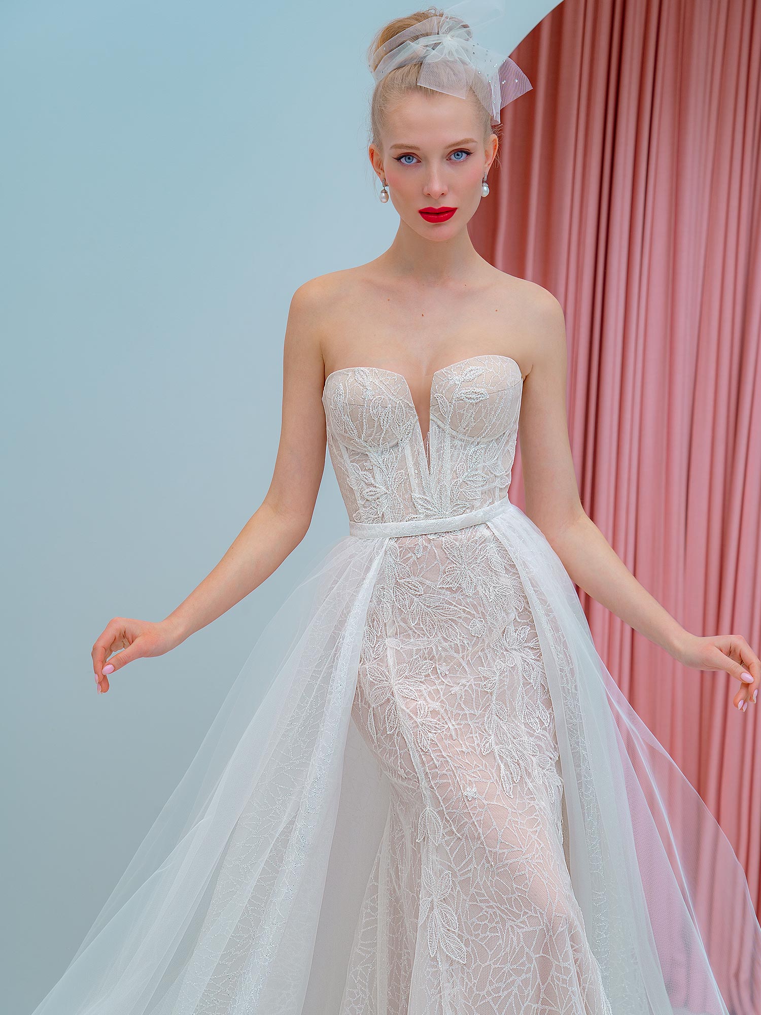 Fit And Flare Wedding Dress With Detachable Train