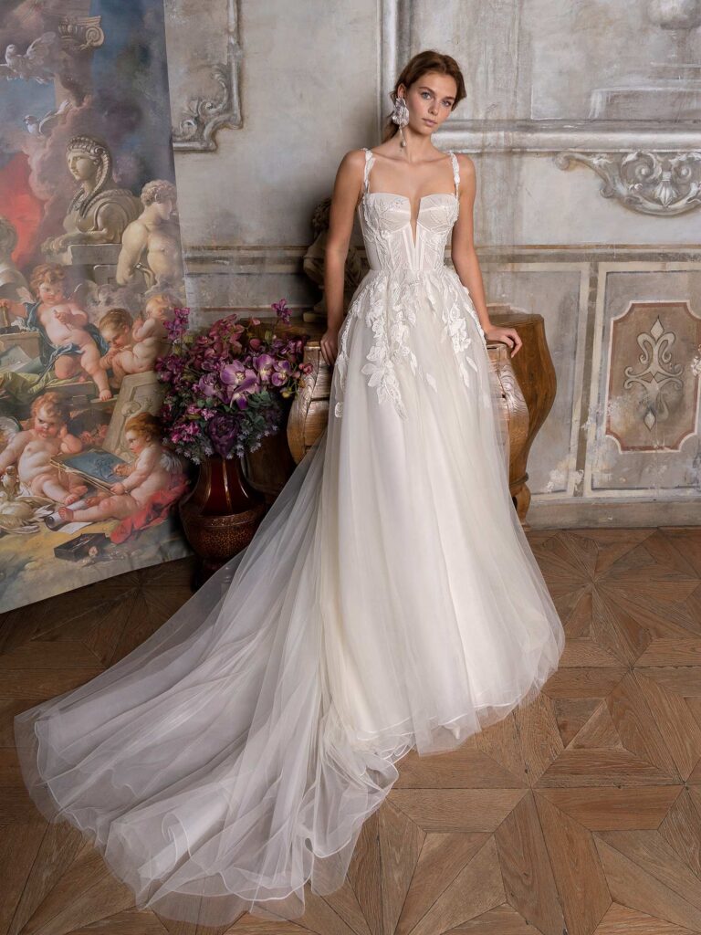 A-line Wedding Dress With Bustier-style Bodice