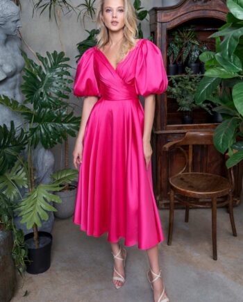 A-line cocktail dress with balloon sleeves