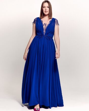 Plus size V-neck evening gown