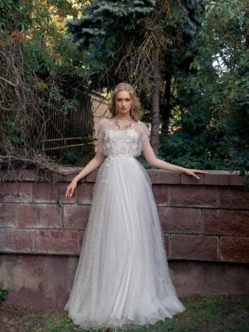Spaghetti strap wedding dress with flowy skirt - Alba | Wedding Dresses &  Evening Gowns by Anna Skoblikova