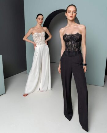 Tailored Pants with Lace Corset