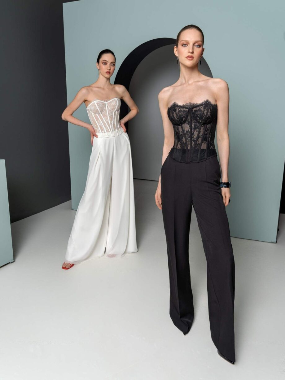 Tailored Pants with Lace Corset