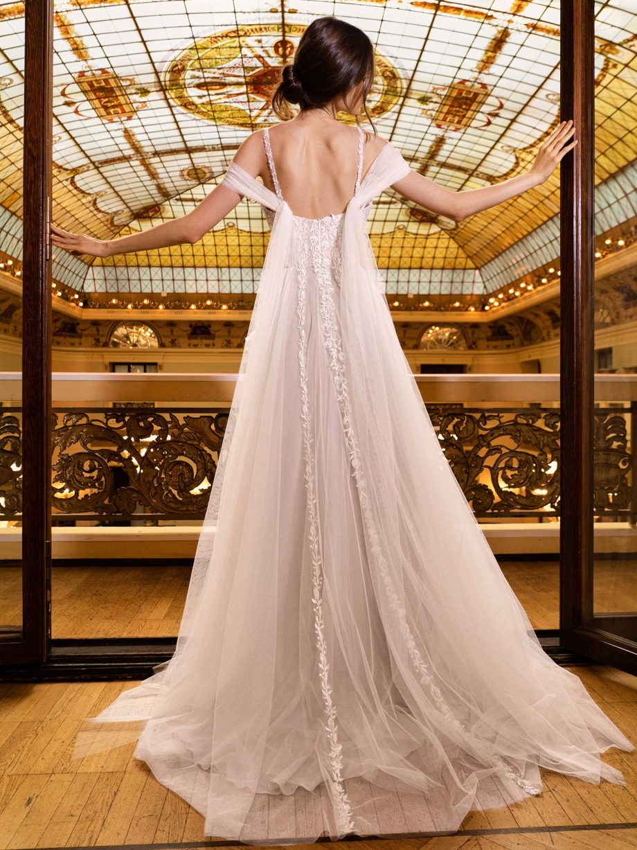 A-line bridal gown with ethereal capes