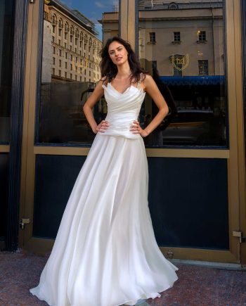 Organza Wedding Gown with Spaghetti Straps